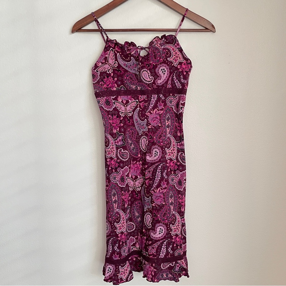 Y2K Limited Too Pink Paisley Spaghetti Strap Dress Girl’s Size 10 Fairy Summer